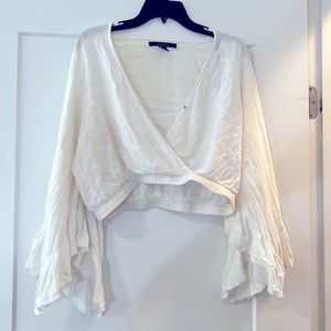 Flare long sleeve crop top